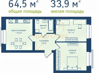Продаю 2-комнатную квартиру, 64.5 м2, коттеджный посёлок Горки Академпарка, улица Тесла, 3