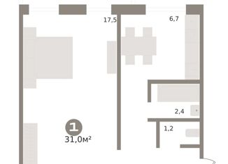 Продажа однокомнатной квартиры, 31 м2, Москва, Студенческая улица, 12, район Дорогомилово