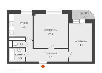 Продается 2-комнатная квартира, 57.9 м2, Санкт-Петербург, Малая Бухарестская улица, 6к1, муниципальный округ № 75
