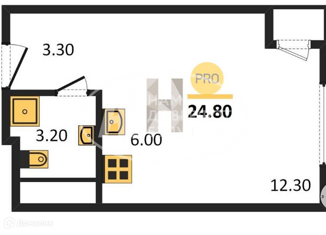 Продается квартира студия, 24.8 м2, Ижевск, улица Телегина, 101, ЖК Оазис