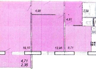 Продаю 2-комнатную квартиру, 60.85 м2, Пенза, улица Баталина, 29А