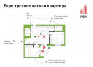 Продается 2-комнатная квартира, 67.5 м2, Архангельская область, проспект Ломоносова, 98