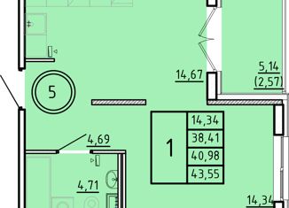 Продажа однокомнатной квартиры, 38.41 м2, Санкт-Петербург, Образцовая улица, 6к1