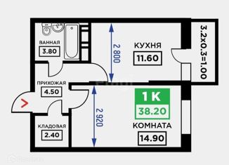 Продаю 1-комнатную квартиру, 40 м2, Краснодарский край, Дубравная улица, 1