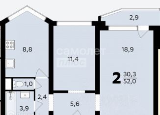 Продаю 2-ком. квартиру, 52 м2, Москва, улица Яблочкова, 18, станция Тимирязевская