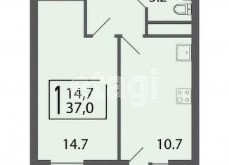 Продажа 1-комнатной квартиры, 37.4 м2, Владимир, Добросельская улица, 188Г, район Доброе