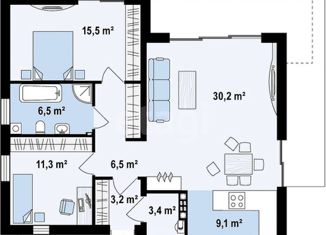 Продается дом, 86.1 м2, деревня Ледово