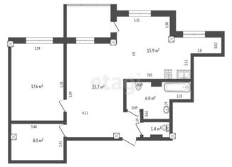 Продается 2-комнатная квартира, 74.6 м2, Саха (Якутия), улица Каландаришвили, 7