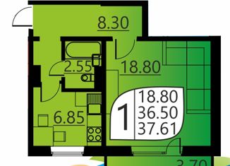 Продается однокомнатная квартира, 36 м2, Пермь, улица Гашкова, 51, ЖК Мотовилихинский