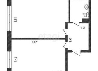 Продам 1-комнатную квартиру, 44.4 м2, Красноярск, Парусная улица, 9, ЖК Бульвар Экзюпери