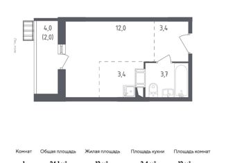 Квартира на продажу студия, 24.1 м2, поселение Рязановское, жилой комплекс Алхимово, к3.2