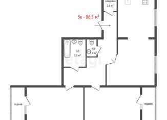 Продажа 3-ком. квартиры, 86.5 м2, Екатеринбург, Агрономическая улица, 30А, Агрономическая улица