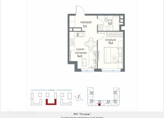 Продается 1-комнатная квартира, 38.1 м2, Москва, 1-й квартал, к4, метро Пионерская