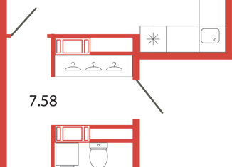 Продается 1-комнатная квартира, 48.55 м2, поселок Бугры, аллея Ньютона, 2, ЖК Энфилд