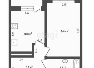 Продажа однокомнатной квартиры, 36.5 м2, Тюмень, улица Николая Зелинского, 24