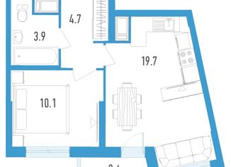 Продаю 1-комнатную квартиру, 39.7 м2, Санкт-Петербург, бульвар Головнина, 3к1, бульвар Головнина