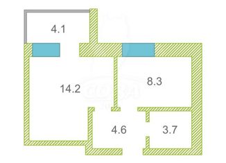 Продается 1-ком. квартира, 31 м2, Тюмень, улица Василия Гольцова, 26, Восточный округ