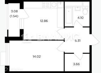 Продается 1-ком. квартира, 41.5 м2, Москва, ЖК ТопХиллз, Электролитный проезд, с7к2