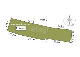 Продажа земельного участка, 12.24 сот., хутор Колузаево, улица Ленина