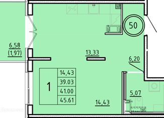 Продам 1-ком. квартиру, 39.03 м2, Санкт-Петербург, Образцовая улица, 6к3