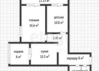 Продается двухкомнатная квартира, 53.2 м2, Краснодар, ЖК Парусная Регата, улица Автолюбителей, 1Дк3
