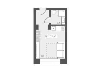 Продам однокомнатную квартиру, 17.2 м2, Москва, Ленинский проспект, 158