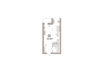 Квартира на продажу студия, 23.9 м2, Краснодар, Войсковая улица, 22к8, ЖК Марсель-2