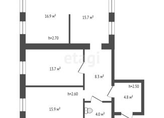 Продается трехкомнатная квартира, 74.5 м2, Красноярский край, улица Энергетиков, 19