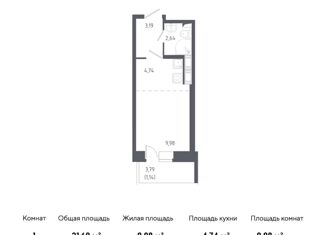 Продаю квартиру студию, 21.69 м2, Колпино, жилой комплекс Новое Колпино, к34, ЖК Новое Колпино