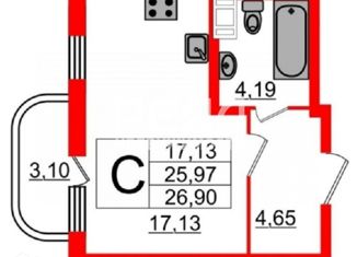 Продам квартиру студию, 26 м2, поселок Бугры, ЖК Энфилд, Английская улица, 8