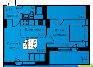 Продажа двухкомнатной квартиры, 41.5 м2, Пермь, улица Гашкова, 55, ЖК Мотовилихинский