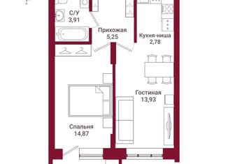 Продается квартира студия, 44.25 м2, Новосибирск, улица Державина, 50, метро Маршала Покрышкина