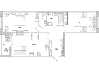 Продается двухкомнатная квартира, 77.41 м2, Санкт-Петербург, Белоостровская улица, 10к1, метро Лесная