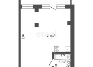 Квартира на продажу студия, 35.4 м2, посёлок городского типа Партенит, Парковая улица, 5А