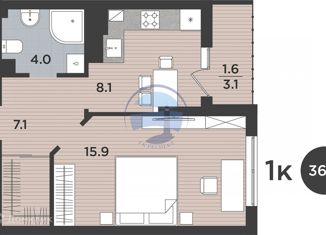 Продам 1-ком. квартиру, 36 м2, Калининград, Тихорецкий проезд, 5к1