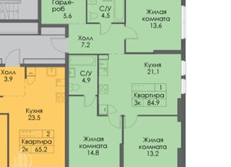 Продам трехкомнатную квартиру, 84.9 м2, Москва, ЖК Кронштадтский 9, жилой комплекс Кронштадтский 9, к2