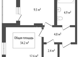 1-ком. квартира на продажу, 34 м2, Новосибирская область, Большевистская улица, 108