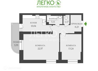 Продам 2-комнатную квартиру, 61.5 м2, Новосибирск, Сухарная улица, 96, Заельцовский район