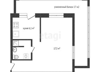 Продаю 1-комнатную квартиру, 30.5 м2, Белгородская область, Садовая улица, 69