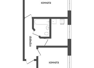 Продам 2-комнатную квартиру, 39.3 м2, Тюменская область, улица 60 лет Октября, 3