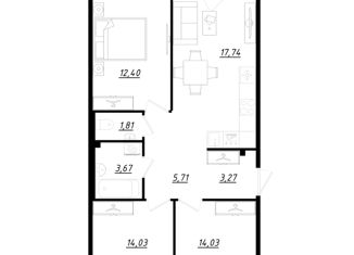 Продается трехкомнатная квартира, 75.1 м2, городской посёлок Фёдоровское, Счастливая улица, 4