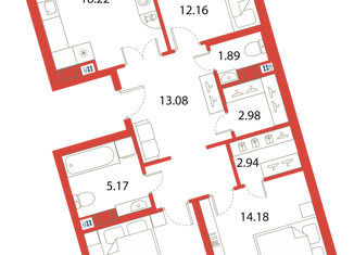 Продажа 3-комнатной квартиры, 88.68 м2, Санкт-Петербург, Плесецкая улица, 2, ЖК Ариосто