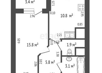 Продажа 1-ком. квартиры, 37.4 м2, Санкт-Петербург, улица Михаила Дудина, 23к1, улица Михаила Дудина