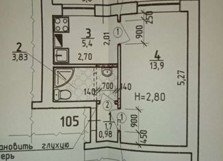 Продажа однокомнатной квартиры, 28 м2, Таганрог, улица Победы, 95, ЖК Андреевский