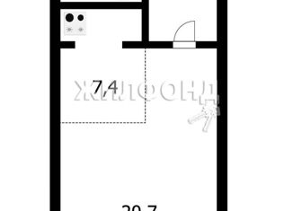 Продается квартира студия, 38.4 м2, Новосибирск, улица Татьяны Снежиной, 27/1, ЖК Плющихинский Квартал