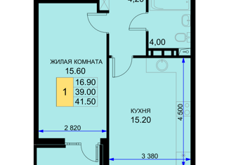 Продажа 1-ком. квартиры, 41.5 м2, Краснодарский край, Дозорная улица, 3Д