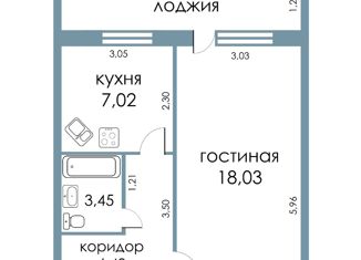 Продам 1-комнатную квартиру, 38 м2, посёлок имени Карамзина, улица Верхняя площадка, 1