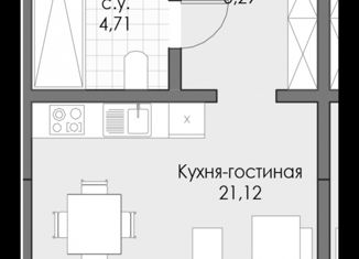 1-комнатная квартира на продажу, 31.12 м2, Евпатория, Симферопольская улица, 1Е