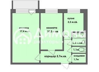 2-комнатная квартира на продажу, 44 м2, Оренбургская область, Братская улица, 46