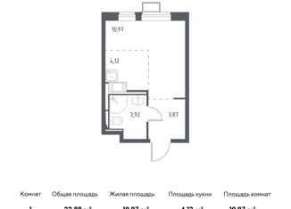 Продаю квартиру студию, 22.88 м2, поселение Рязановское, жилой комплекс Алхимово, к8